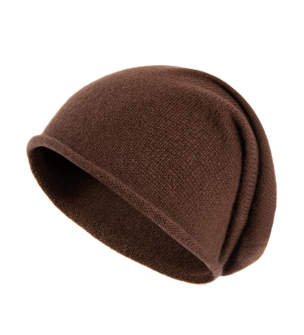 2725 100% Cashmere Slouchy Beanie Hat , Knitted Soft Warm Cashmere Skull